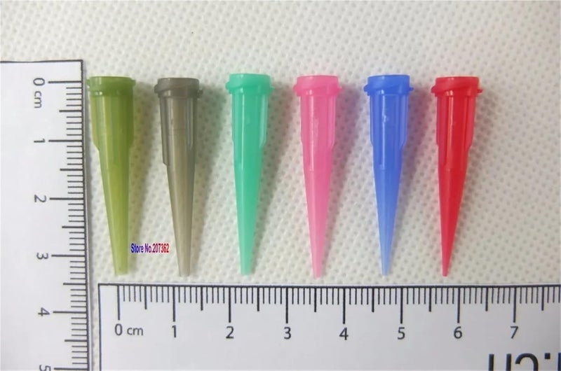Caulk Tips 1000PCS Plastic Conical Fluid Smoothflow Tapered Needle Dispense Tips For Sausage Caulking Gun(25GA Red) - Image 5