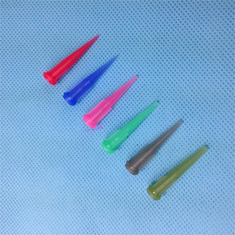 Caulk Tips 1000PCS Plastic Conical Fluid Smoothflow Tapered Needle Dispense Tips For Sausage Caulking Gun(25GA Red) - Image 4