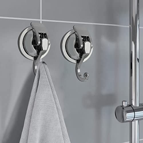 YSSILADI Heavy Duty Suction Cup Hooks for Shower, Bathroom Robe - Vacuum Glass Hooks, Reusable, No Hole Punched, for Garland Decoration (Silver, 6 Pack) - Image 2