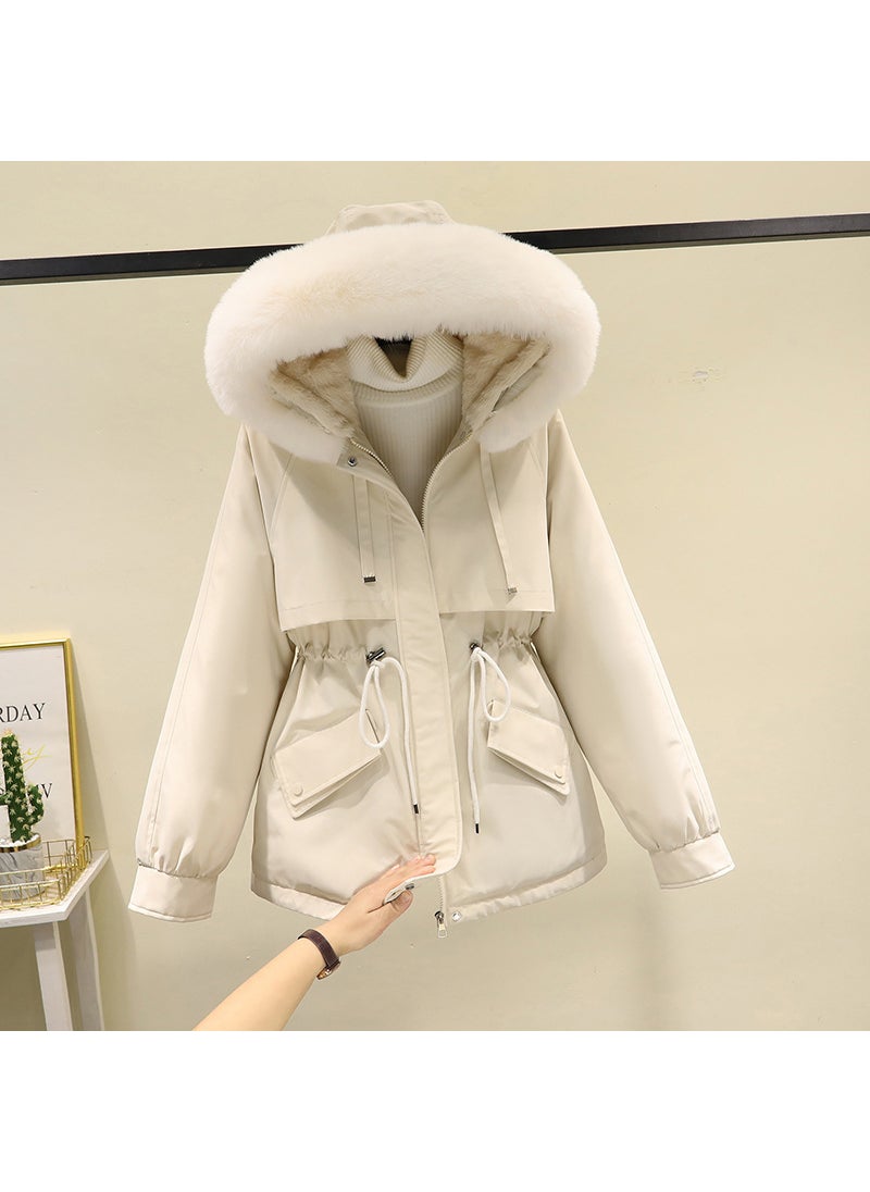 Generic - 2023 Thickened Plush Womens Parka Coat grapefruit red - Image 1