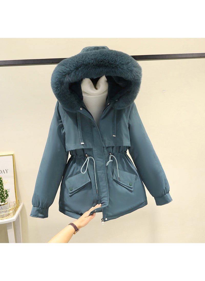 Generic - 2023 Thickened Plush Womens Parka Coat grapefruit red - Image 1