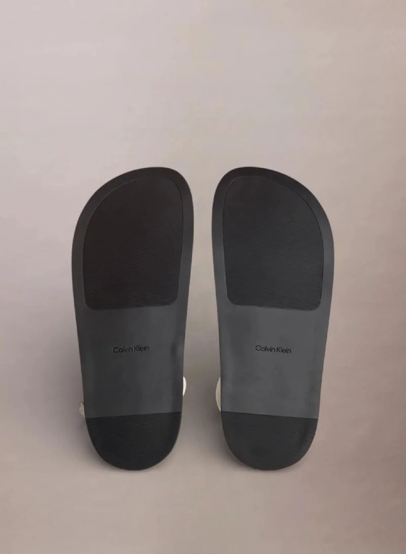 Calvin Klein White Sand Slingback Leather Sandals for Women | Best Price UAE