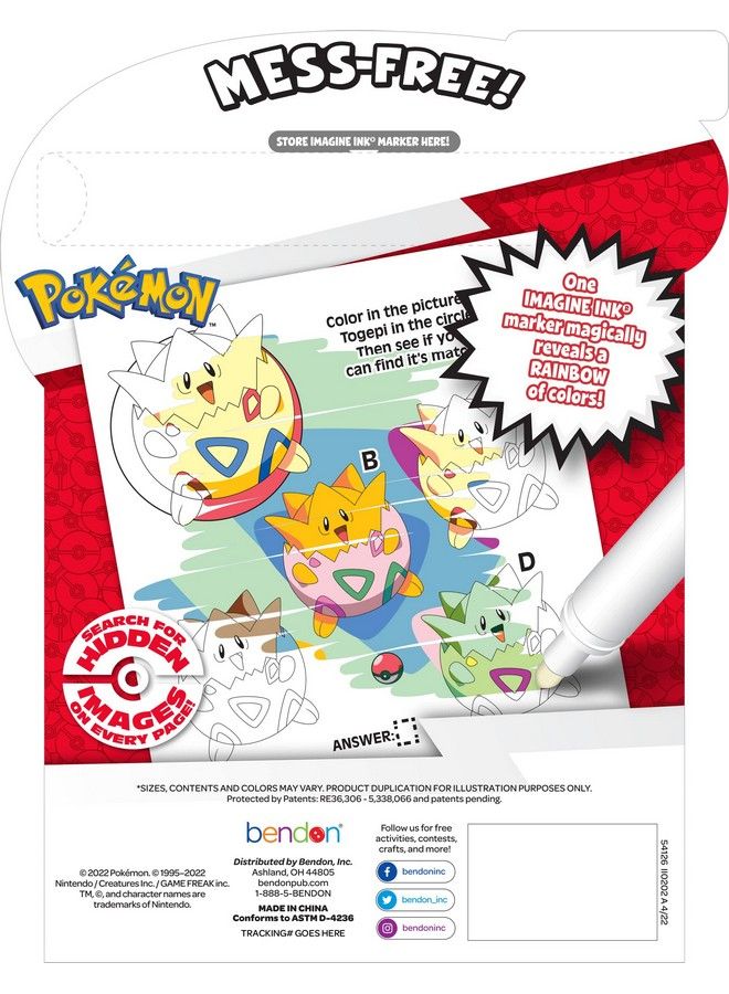 Bendon Imagine Ink Pokemon Magic Ink Pictures And Game Book With Mess Free Marker - Image 3