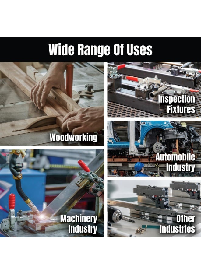 Horizontal Quick-Release Clamp – Heavy Duty CNC Machine Fixture, Fast Locking Tool for Woodworking & Metalworking,4pack - Image 2