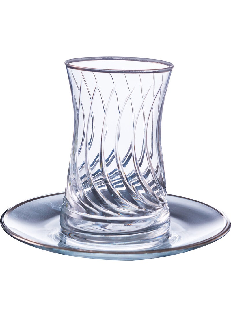 Royal Home - Roya Home Daren Platin 12 Piece Tea Glass Set for 6 People - Image 1