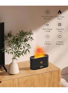 إيروريكس مرطب الهواء Flame Air Diffuser، ناشر رائحة مطور للزيوت الأساسية، مرطب ضباب ناري بالموجات فوق الصوتية مع وظيفتي إيقاف التشغيل التلقائي لدرجة السطوع للغرفة والمنزل والمكتب، أسود  - Image 4