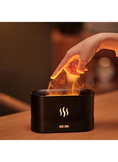 إيروريكس مرطب الهواء Flame Air Diffuser، ناشر رائحة مطور للزيوت الأساسية، مرطب ضباب ناري بالموجات فوق الصوتية مع وظيفتي إيقاف التشغيل التلقائي لدرجة السطوع للغرفة والمنزل والمكتب، أسود  - Image 5