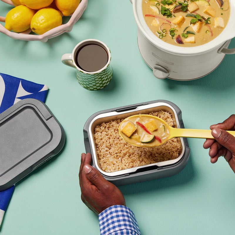 Crock-Pot 28-Ounce Mini Electric Heated Lunch Box, Portable Food Warmer, Perfect for Travel, Car, On-the-Go, Keeps Food Warm, Spill-Free, Dishwasher-Safe, Ideal Gift for Men and Women, Gray - Image 5