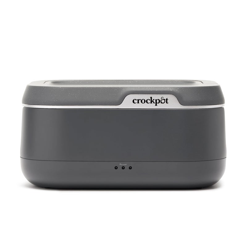 Crock-Pot 28-Ounce Mini Electric Heated Lunch Box, Portable Food Warmer, Perfect for Travel, Car, On-the-Go, Keeps Food Warm, Spill-Free, Dishwasher-Safe, Ideal Gift for Men and Women, Gray - Image 1