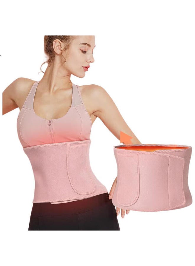 Chidong Sweat-Inducing Waist Trimmer Belt For Men And Women, Fitness Exercise Running Deep Squat Fat Burning Abdominal Shaping Slimming Waist Support Belt, Pink, One Size Fits All - Image 2