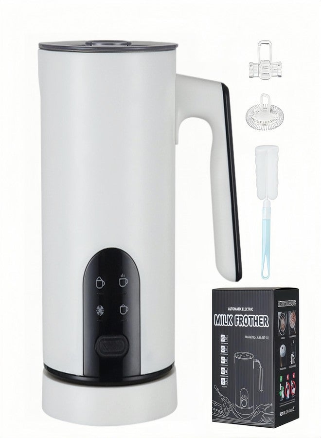 FindXeink Electric Milk Frother and Steamer, 350ml /0.37QT Automatic Hot and Cold Milk Frother with 4 Modes, Foam Maker for Coffee, Latte, Cappuccino (White) - Image 1