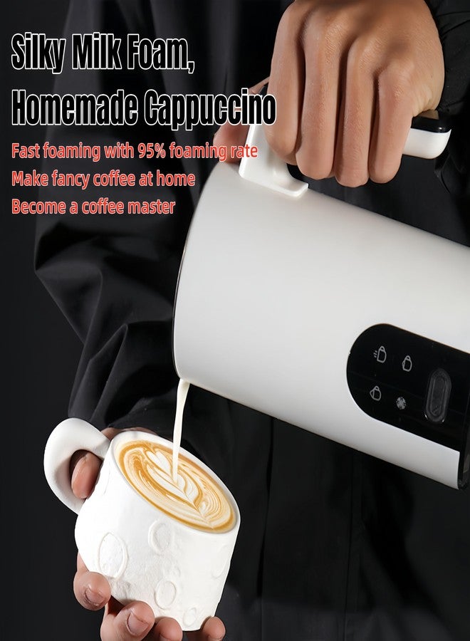 FindXeink Electric Milk Frother and Steamer, 350ml /0.37QT Automatic Hot and Cold Milk Frother with 4 Modes, Foam Maker for Coffee, Latte, Cappuccino (White) - Image 4