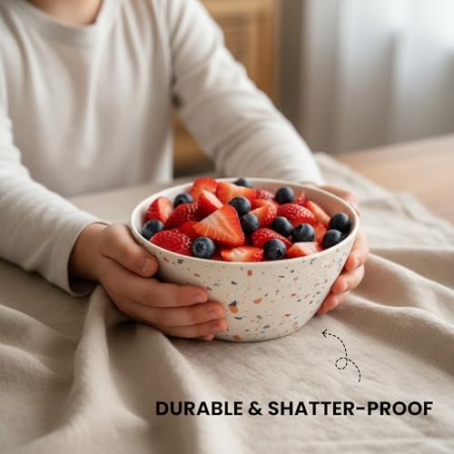ilohaus Bamboo Bowl Set of 4 – 6-Inch, 20 oz Deep Cereal & Snack Bowls for Kids and Toddlers – BPA-Free, Dishwasher Safe, Lightweight Alternative to Plastic or Ceramic - Image 3