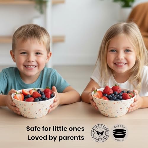 ilohaus Bamboo Bowl Set of 4 – 6-Inch, 20 oz Deep Cereal & Snack Bowls for Kids and Toddlers – BPA-Free, Dishwasher Safe, Lightweight Alternative to Plastic or Ceramic - Image 5