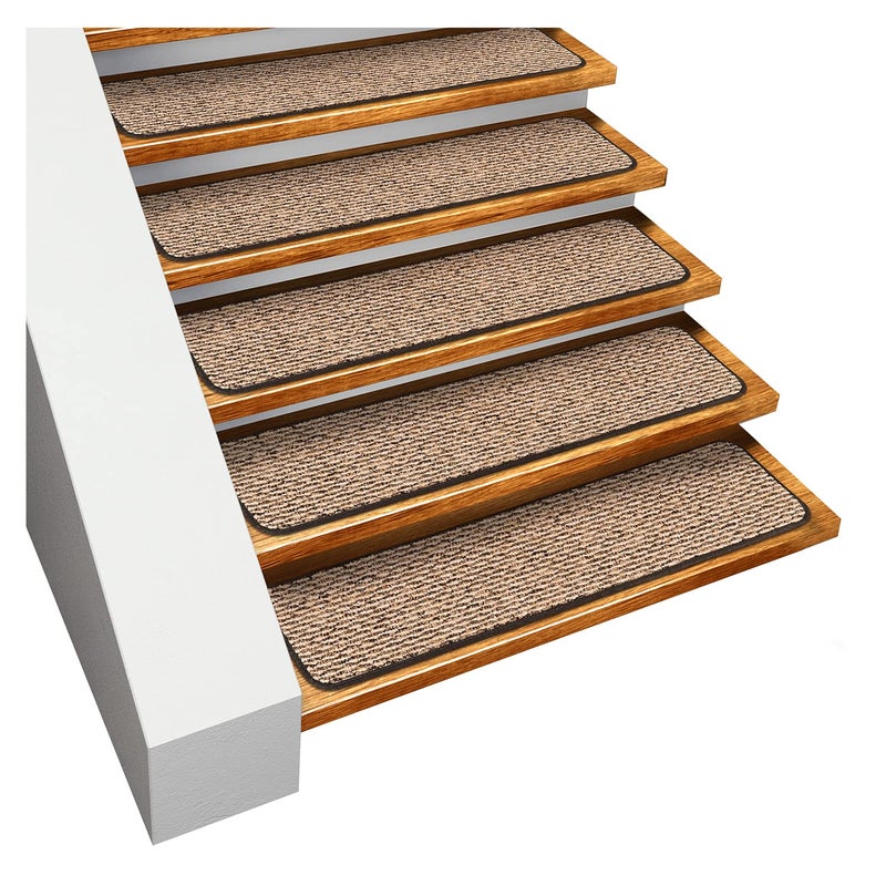 House, Home and More House Home and More Set of 15 SkidResistant Carpet Stair Treads  Black Ripple  8 Inches X 30 Inches