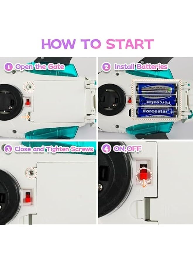 شارك لعبة سمكة القرش للأطفال - سمكة قرش شفافة مع ضوء وموسيقى، لعبة Gear الكهربائيةmechanical للأولاد والبنات، هدايا للأطفال من 1-3 سنوات، أبيض وأسود - Image 4
