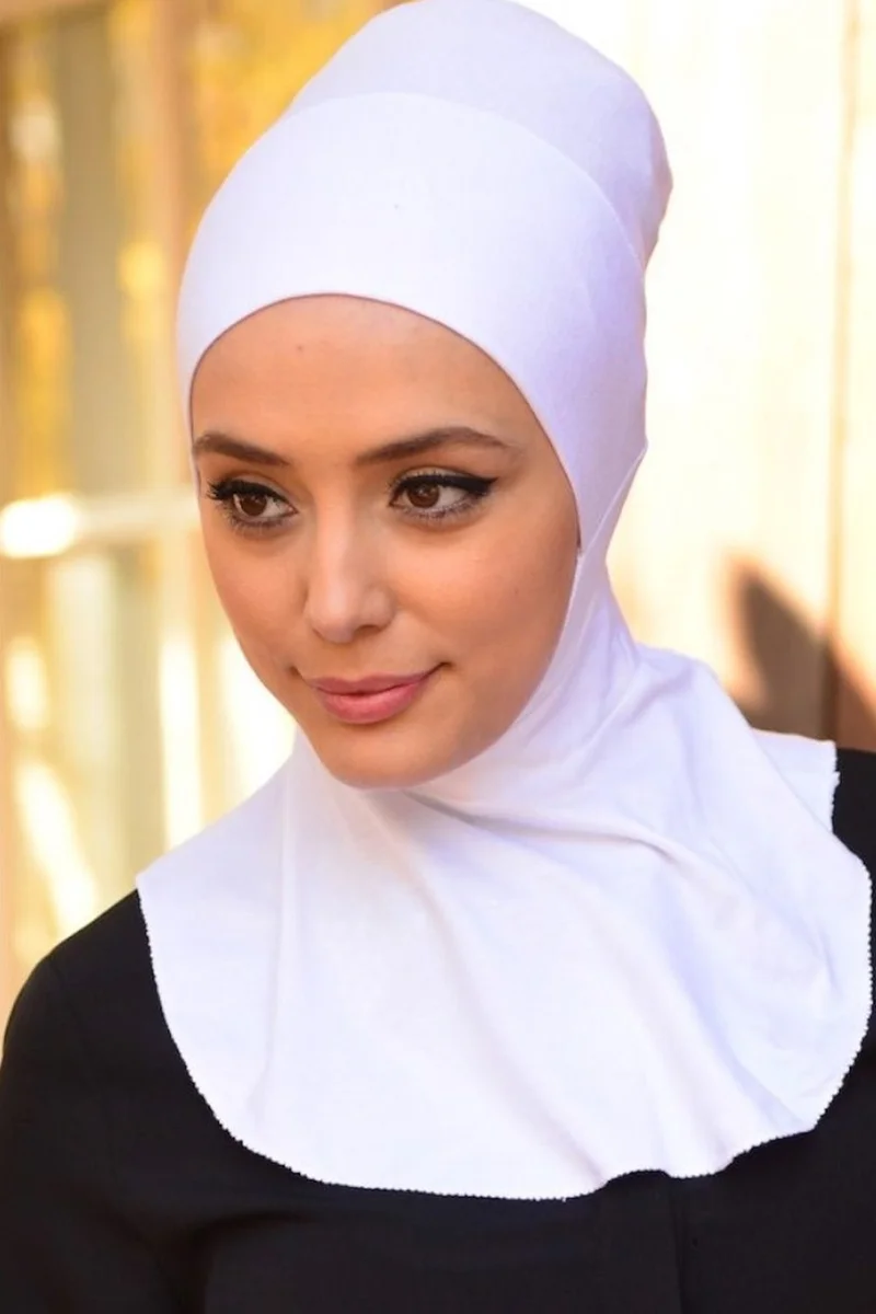 بيليفانتي كولكشن Women's Combed Cotton Prayer Sleeve Neck Collar Bonnet Set of 2 White