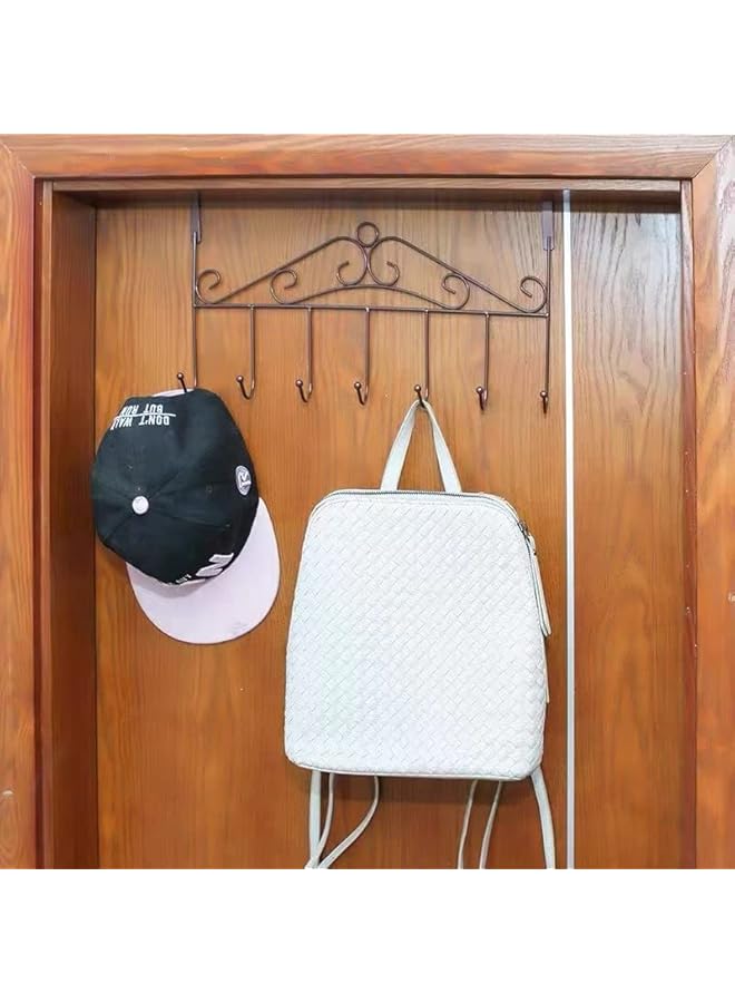 promass Coat Rack, Over Door 7 Hook Rack - Decorative Organizer Hooks for Clothes, Coats, Hats, Belts, Towels - Door Hanger for Home or Office (White) - Image 4