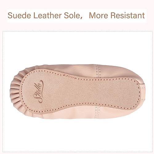Stelle Girls Ballet Shoes Boys Toddler Soft Leather Dance Slippers for Toddler/Little Kid/Big Kid(Ballet Pink,7MT) - Image 5