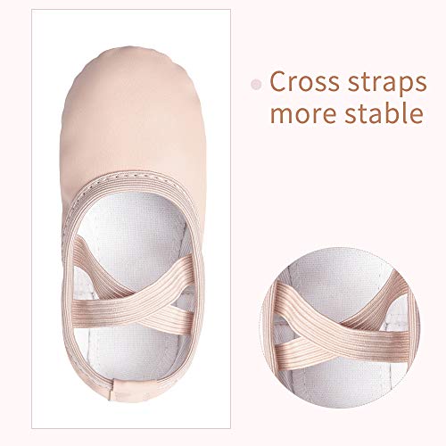 Stelle Girls Ballet Shoes Boys Toddler Soft Leather Dance Slippers for Toddler/Little Kid/Big Kid(Ballet Pink,7MT) - Image 4