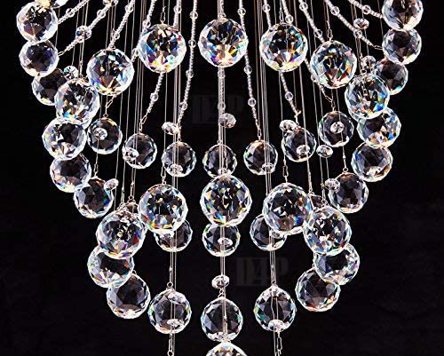 CRYSTA WORLD K9 4 Watts Crystal Chandelier Light Fixture,Warm White,Round - Image 3