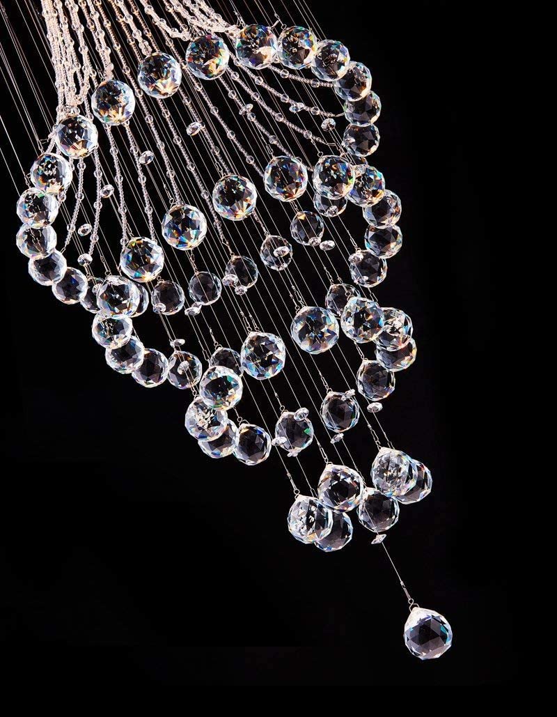 CRYSTA WORLD K9 4 Watts Crystal Chandelier Light Fixture,Warm White,Round - Image 2