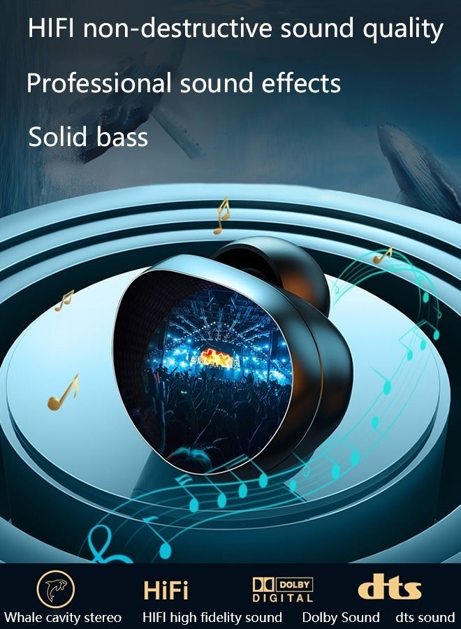 Bukela True Wireless Earbuds, HiFi Stereo Ear Buds, Bluetooth 5.4 Ultra-fast Connection In-Ear Earphone with Magnetic 2000mAh Charging Case,Type-c Cltra-fast Charging In-ear Music Headset Built in Mic for Clear Voice Call, Active Noise Cancellation Headphone,Waterproof and Anti-sweat,Black - Image 2