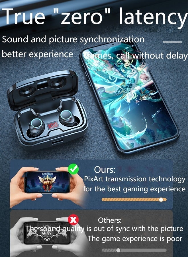 Bukela True Wireless Earbuds, HiFi Stereo Ear Buds, Bluetooth 5.4 Ultra-fast Connection In-Ear Earphone with Magnetic 2000mAh Charging Case,Type-c Cltra-fast Charging In-ear Music Headset Built in Mic for Clear Voice Call, Active Noise Cancellation Headphone,Waterproof and Anti-sweat,Black - Image 4