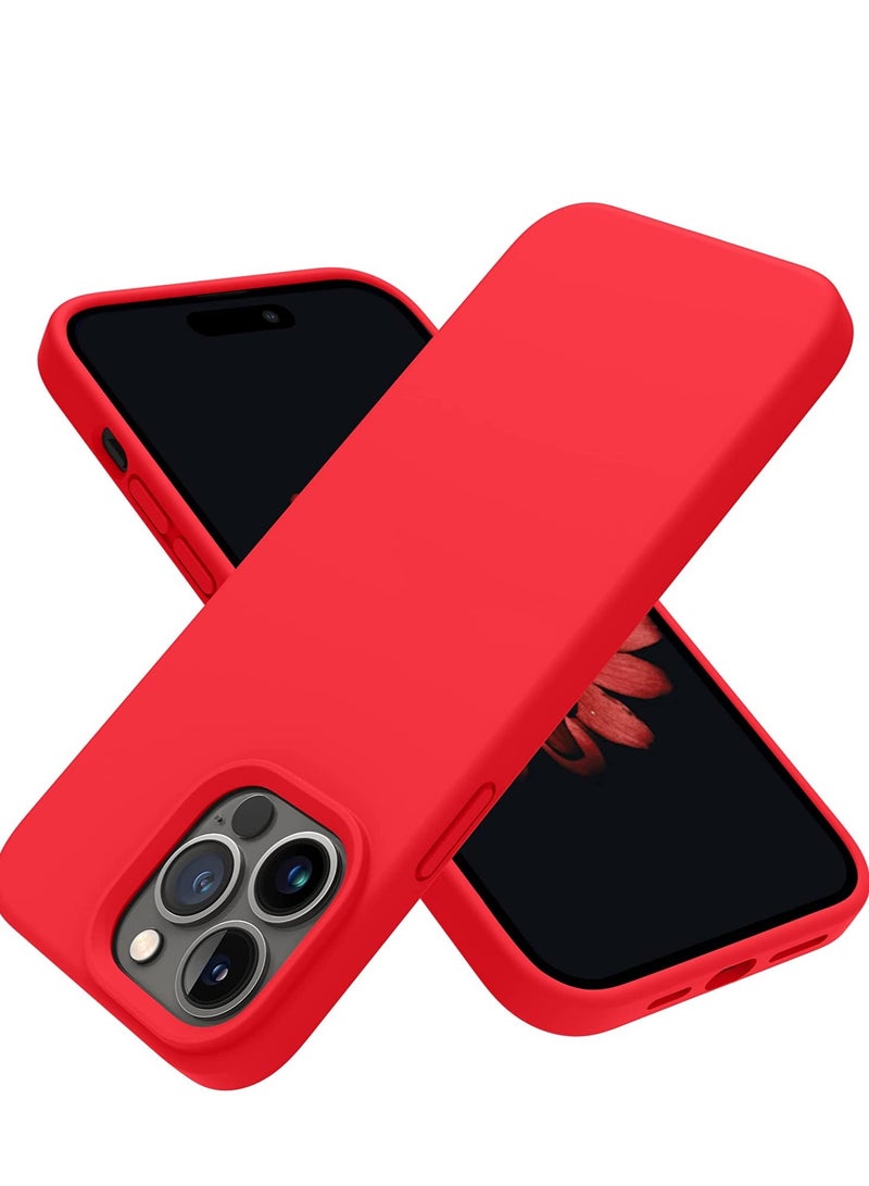 ELTRAZONE Designed for iPhone 14 Pro Max Case, Silicone Shockproof Slim Thin Phone Case for iPhone 14 Pro Max 6.7 inch (Red) - Image 1