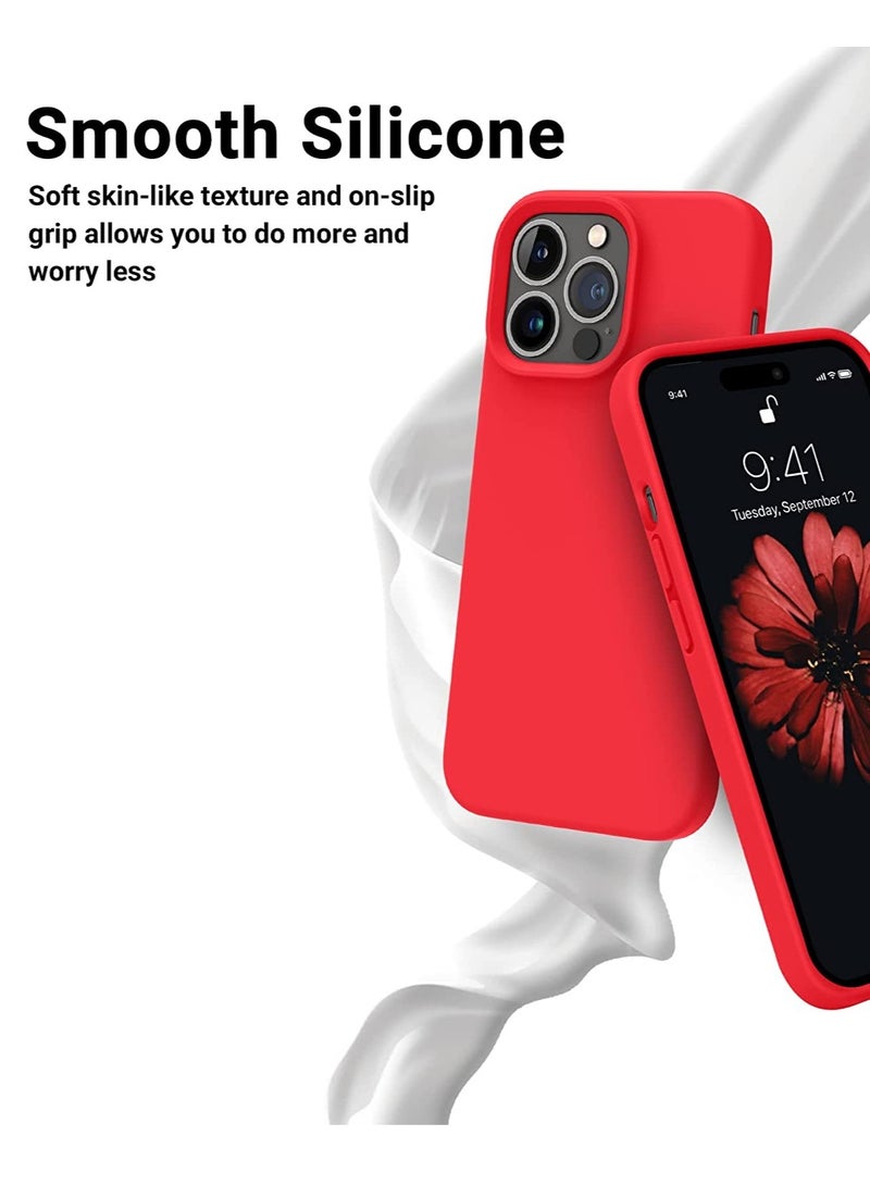 ELTRAZONE Designed for iPhone 14 Pro Max Case, Silicone Shockproof Slim Thin Phone Case for iPhone 14 Pro Max 6.7 inch (Red) - Image 3