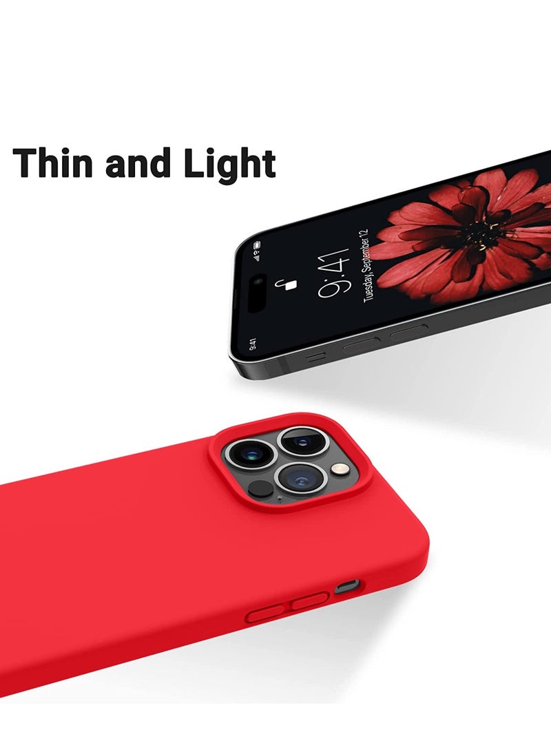 ELTRAZONE Designed for iPhone 14 Pro Max Case, Silicone Shockproof Slim Thin Phone Case for iPhone 14 Pro Max 6.7 inch (Red) - Image 4