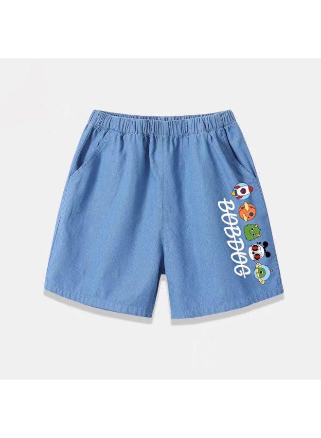 Boys' Summer Short-sleeve Shorts Set New Stylish Cool Fashion Big Kids' Casual Sportswear Trendy Outfit