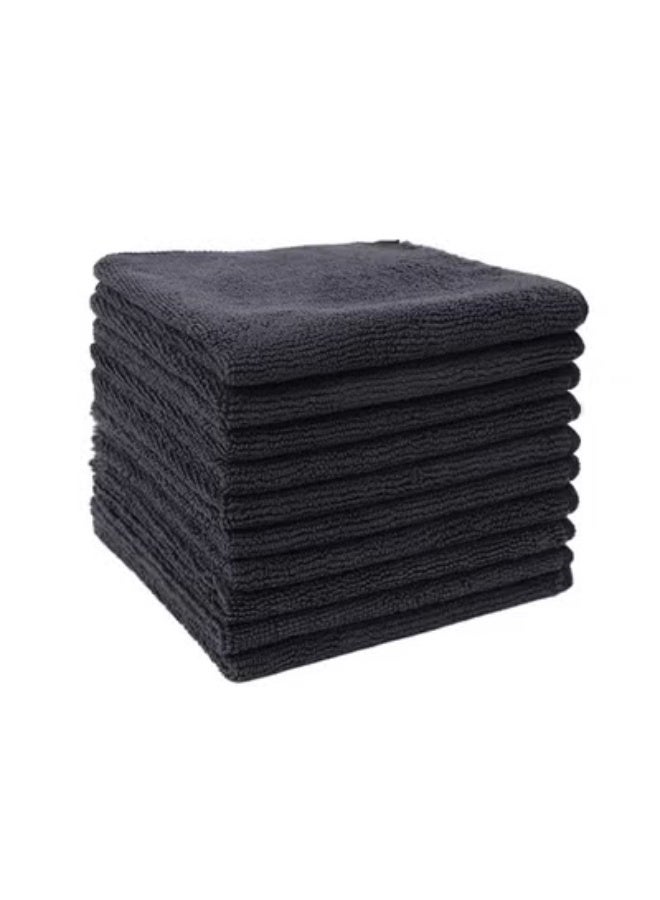 COYO منشفة تنظيف فائقة الامتصاص من الألياف الدقيقة، خالية من الوبر، خالية من الخطوط، مناشف لتنظيف السيارات والمطبخ والنوافذ، 32*32 سم، سوداء، 12 قطعة - Image 2