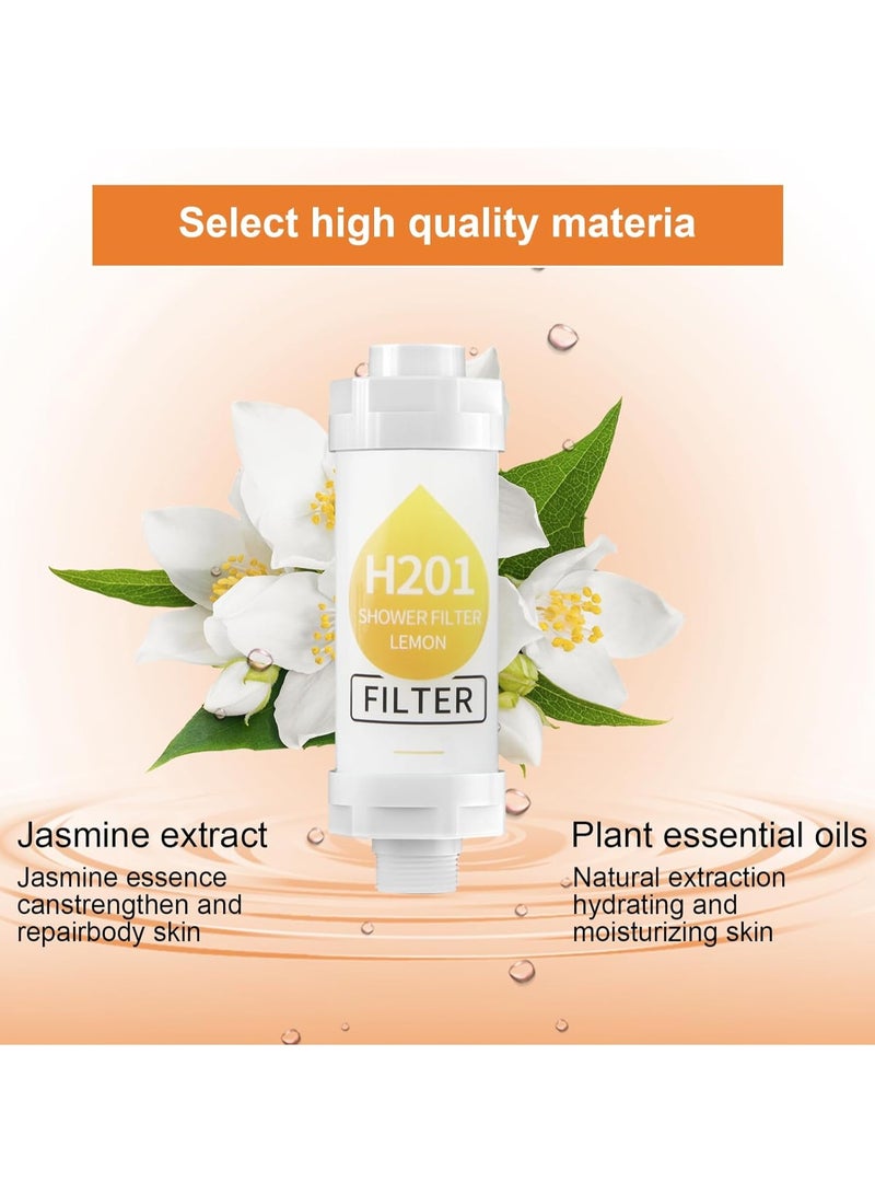 H201 فلتر رأس الدش مع فيتامين C مُعطر دش مُلين للمياه الصلبة فلتر دش للكلور والفلورايد فلتر مياه مُنقّى برأس دش مع حبيبات يساعد في جفاف البشرة وتساقط الشعر روز - Image 2