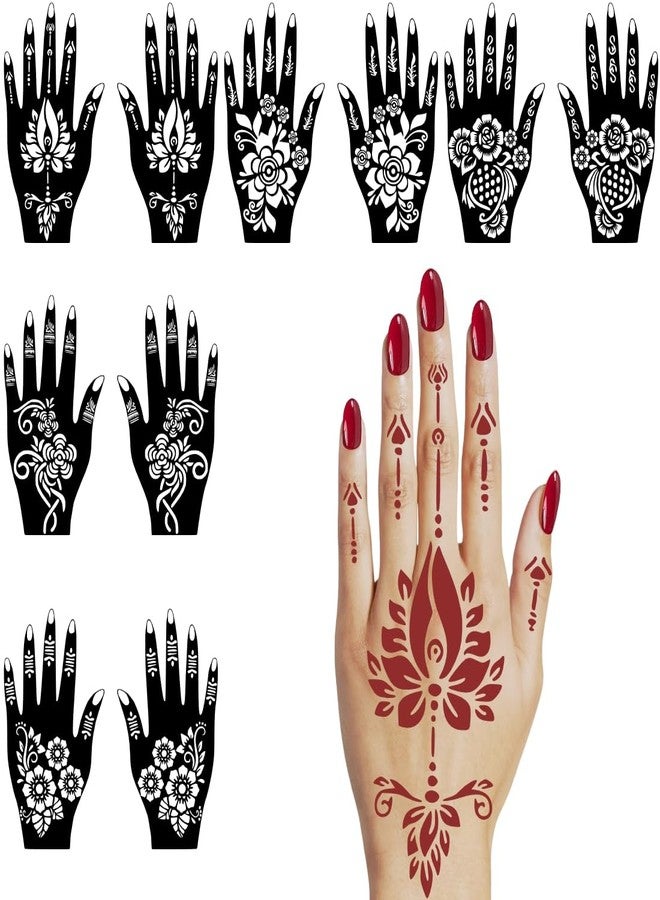 Komstec All-in-One Combo Mehndi Stencil Sticker Combo Pack for Back Hand & Palm - Image 5