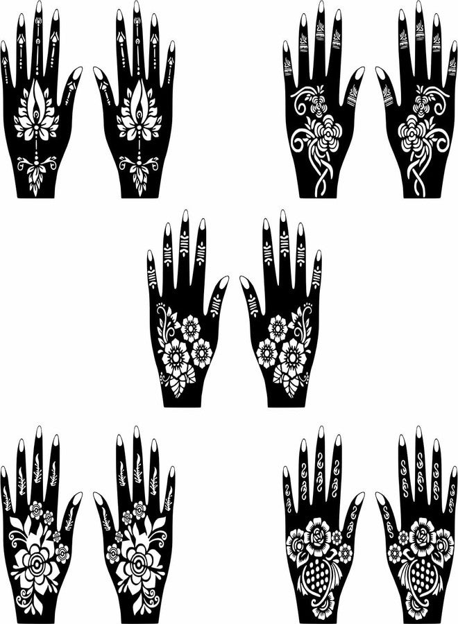 Komstec All-in-One Combo Mehndi Stencil Sticker Combo Pack for Back Hand & Palm - Image 1