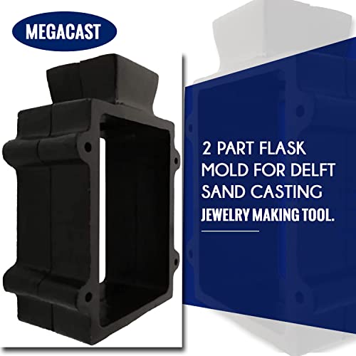 Megacast Cast Iron 2-Part Flask Mold for Delft Sand Casting Jewelry Making Tool - Image 2