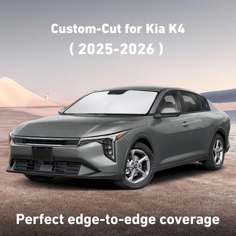 EcoNour Windshield Sunshade for Kia K4 2025 2026, Sun Visor for Front Windshield & Window Sun Shade Cover, UV Heat Blocker & Protector, Car Accessories - Image 2