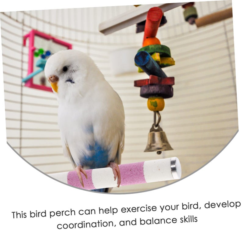Stainless Steel 20cm Parrot Perch Bite Resistant Paw Grinding Stand for Cockatiels Lovebirds - Image 3