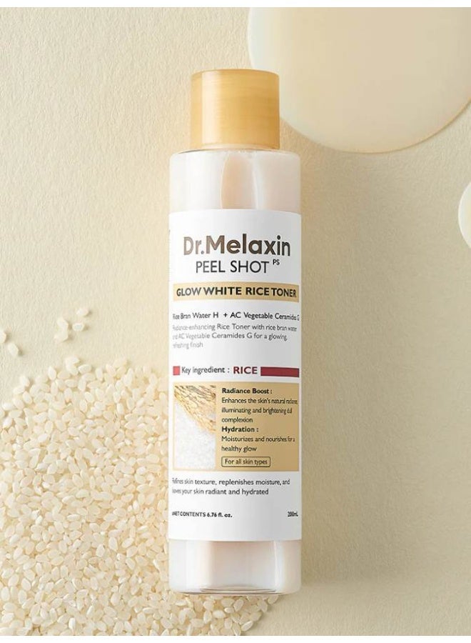 دكتور ميلاكسين تونر الأرز Dr. Melaxin PeelShot — تونر أرز مقشّر لإشراقة زجاجية، تقشير لطيف يومي، تفتيح وترطيب بمستخلص الأرز، ينعم الملمس ويقلل مظهر المسام ويوازن الدهون والرطوبة، يهيّئ البشرة للسيـرومات، مناسب لجميع أنواع البشرة وخالٍ من الكحول - Image 3