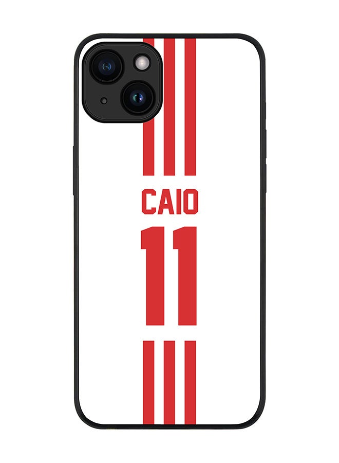 Stylizedd Cover for iPhone 15 Plus Case Rugged Black Slim fit Flexible Protective Phone Cases - Football Team - UAEPlayer Name - Caio - Image 1