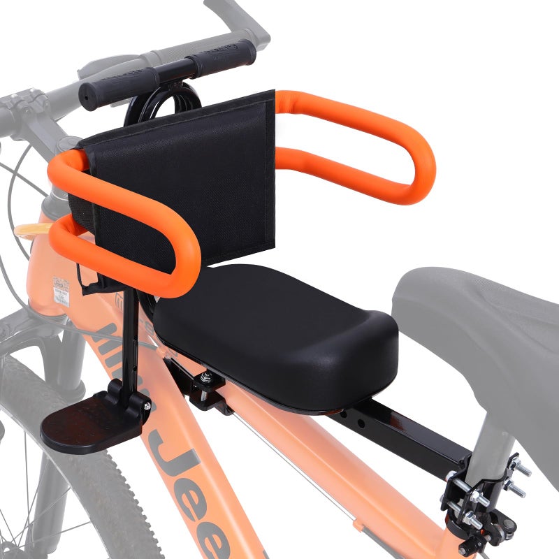 SHIAOBYC Kids Bike Seat Child Bike Seat Bicycle Seats for Children 2-5 Years Front Mount Kid Bicycle Seat Kids Bicycle Seats with Foot Pedals Front Mount with Handlebar Attachment Detachable - Image 1