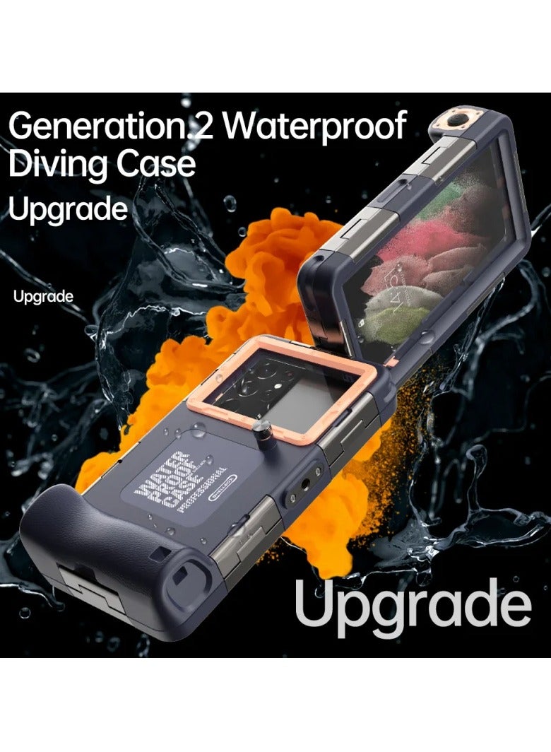 AROAQ Diving Underwater Phone Case, Waterproof Underwater Protection Case, Durable High Performance Diving Mobile Case Cover, Professional Photo Video Phone Case For Beach, Pool, Swimming, (Black Orange) - Image 3