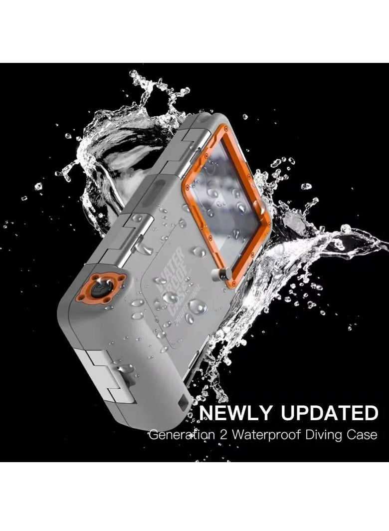 AROAQ Diving Underwater Phone Case, Waterproof Underwater Protection Case, Durable High Performance Diving Mobile Case Cover, Professional Photo Video Phone Case For Beach, Pool, Swimming, (Black Orange) - Image 4