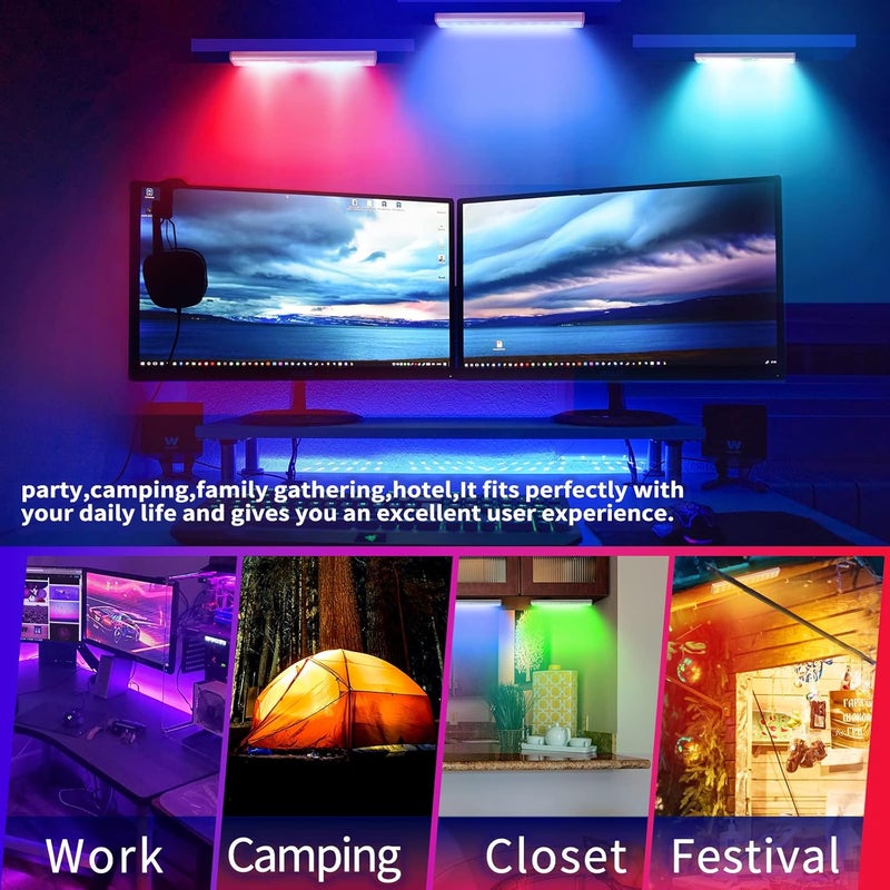 LEPOTEC 24LED RGB LED Light, Under Cabinet Light, Multi-Color Motion Sensor LED RGB Light Bar, TV Backlight,Christmas Lights for Gaming Room,Bedroom,Remodelling Room,Hotel,Party (Multi-24LED-1pack) - Image 2