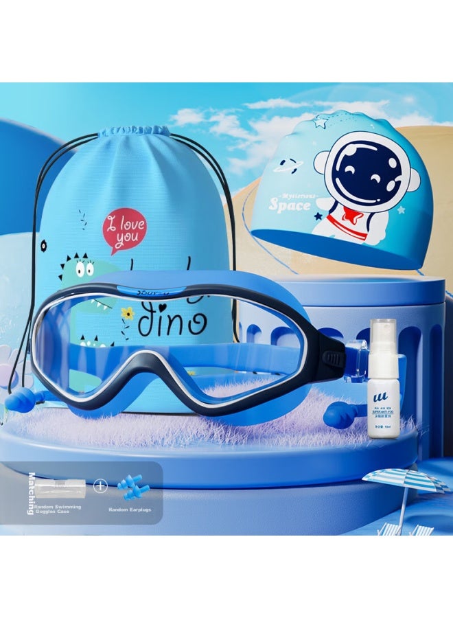 YouYou You Swimming Goggles, Myopia Gl, Swim Cap, Waterproof, Anti-fog, High-definition, Large Frame Swimming Goggles, Six-piece Set, 60216, White Transparent, 550 Degrees - Image 1