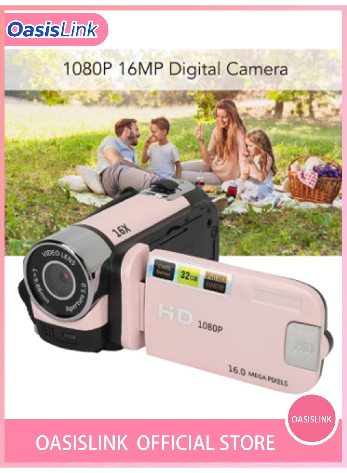 oasislink Oasislink Portable 1080p Hd Digital Camcorder 2.7 inch ZE8637FEE31F625B9FCCAZ