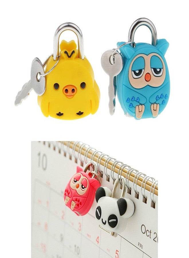 FRECI 4pcs Mini Padlock Security Lock with Key Cute Cartoon Doll Animal Padlock Kid Gift - Image 3