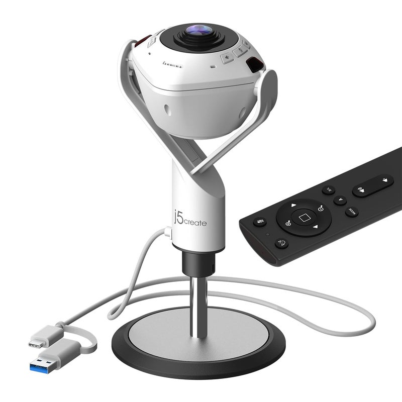 j5create 360 All Around AIPowered Conference Room Camera with Speakerphone SmartTracking AutoFraming Include a Remote Control JVU368 - Image 2