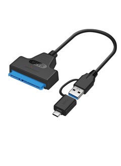 Excefore SATA to USB 3.0 Cable, SATA 22 Pin 2.5" inch Female to USB 3.0 & Type-C Male USB-C USB 3.0, USB 3.0 to SATA III Hard Drive Adapter, for 2.5 3.5 Inch HDD/SSD Hard Drive Disk  - Image 1